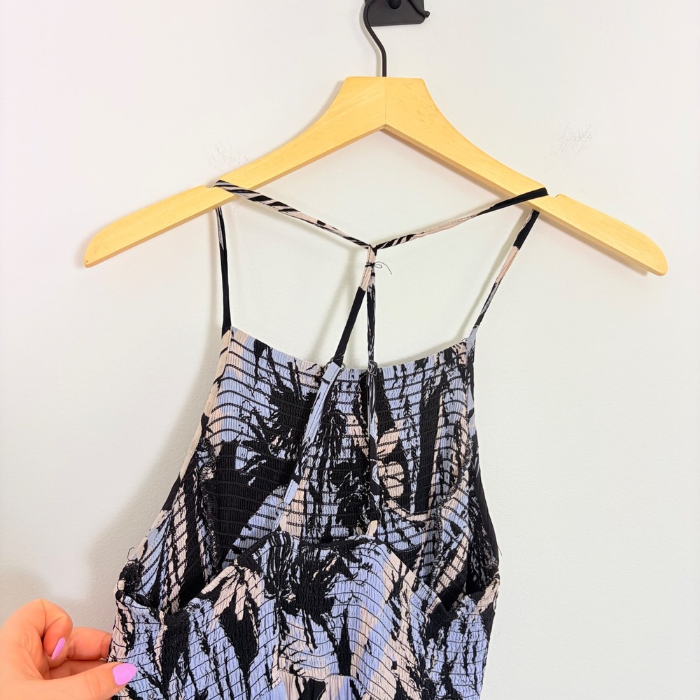 Intimately Free‎ People Heat Wave Smocked Maxi Dress Black Blue Floral Medium - Picture 6 of 8